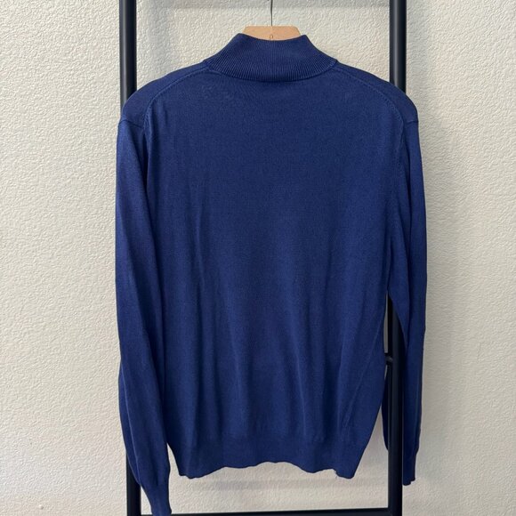 Jos. A Bank Navy Blue Silk Mock Neck Sweater Size Small - Picture 4 of 4